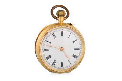 Lot 364 - AN ANTIQUE 18CT GOLD OPEN FACED POCKET WATCH,...