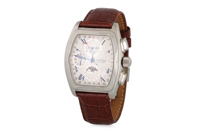 Lot 367 - A GENT'S PAUL PICOT WRISTWATCH, brown leather...