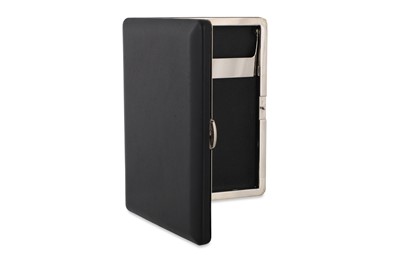 Lot 399 - A CASED DUNHILL CIGARETTE CASE, black covering