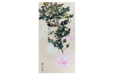 Lot 568 - A PAIR OF 20th CENTURY CHINESE FLORAL STUDIES,...