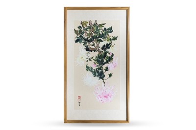 Lot 568 - A PAIR OF 20th CENTURY CHINESE FLORAL STUDIES,...