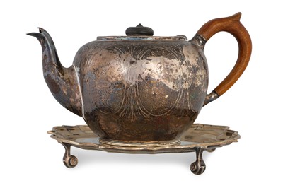 Lot 533 - A VICTORIAN SILVER BULLET TEA POT, London,...