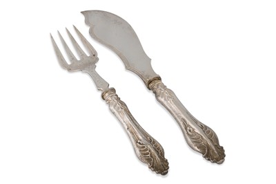 Lot 530 - A PAIR OF VICTORIAN SILVER FISH KNIFE & FORK...