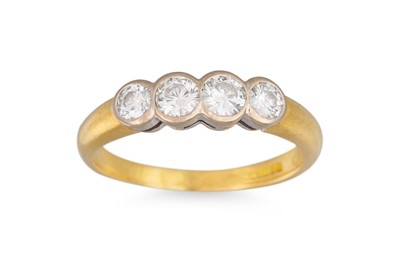Lot 176 - A FOUR STONE DIAMOND RING, collet setting,...