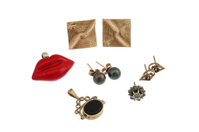 Lot 424 - A PAIR OF GOLD EARRINGS, modern Thomas Sabo...