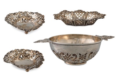 Lot 520 - FOUR SILVER BON BON DISHES, Birmingham...