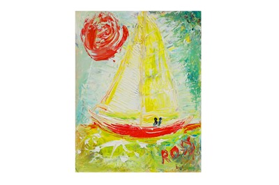 Lot 608 - ROSS ECCLES, (Contemporary) “Sun sailing” oil...