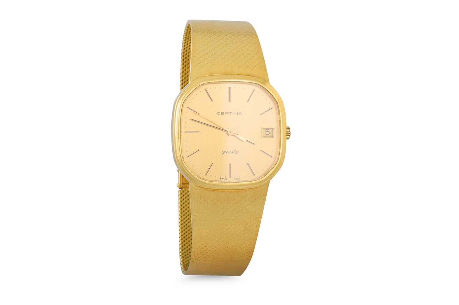 Lot 369 - A GENT'S 18CT GOLD "CERTINA" QUARTZ WRISTWATCH,...