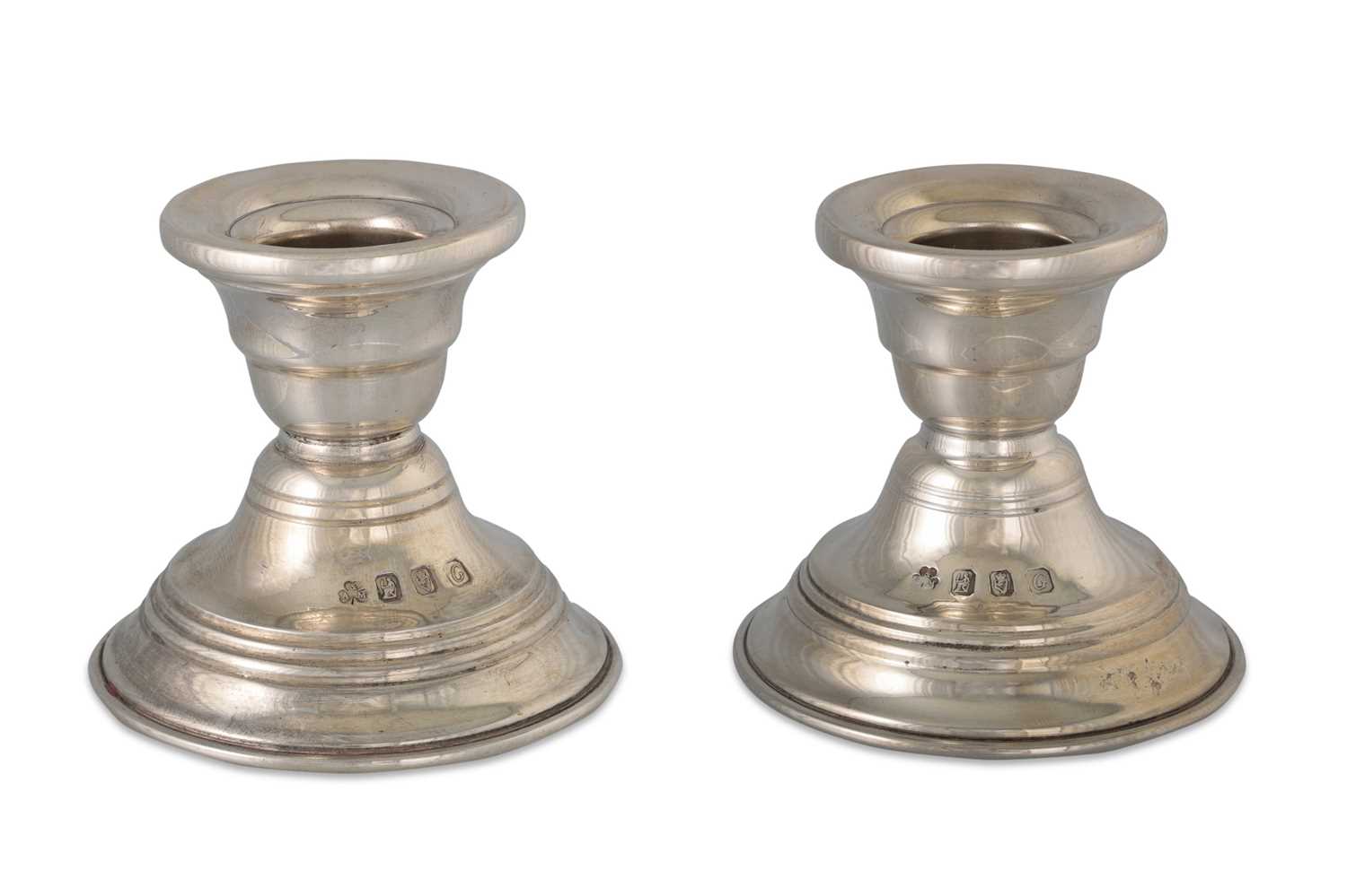 Lot 443 - A PAIR OF MODERN IRISH SILVER CANDLESTICKS,...