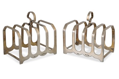 Lot 512 - A PAIR OF PRE WAR SILVER TOAST RACKS,...