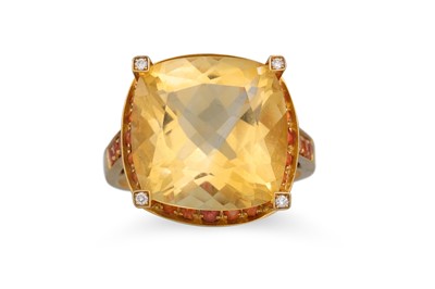 Lot 348 - A CITRINE RING BY MAUBOUSSIN, the mount set...