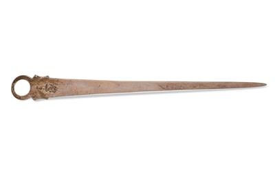 Lot 416 - A GEORGE III IRISH SILVER LONG MEAT SKEWER,...