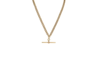 Lot 222 - A 9CT GOLD ALBERT CHAIN, with T-bar, 49 g