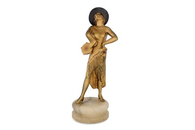 Lot 533 - A MID CENTURY SPELTER FIGURE OF A SPANISH...