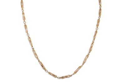 Lot 79 - A 9CT YELLOW GOLD FANCY LINK NECK CHAIN, ca 20"...