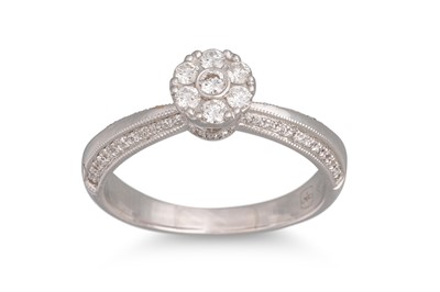 Lot 361 - A DIAMOND CLUSTER RING, mounted in 18ct white...