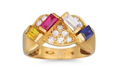 Lot 181 - A DRESS RING, mounted in 18ct yellow gold,...