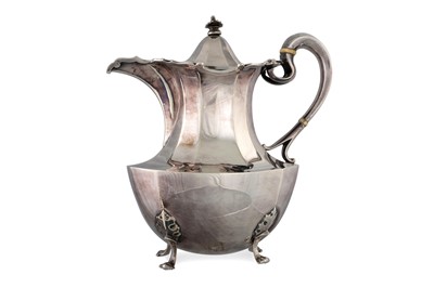 Lot 477 - A MID 20th CENTURY SILVER COFFEE POT, of...