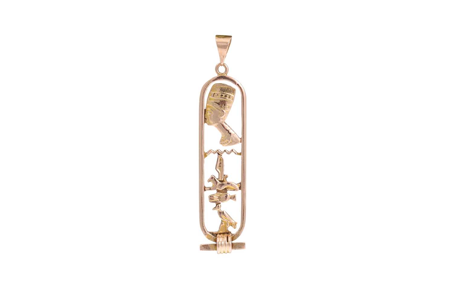 Lot 5 - AN 18CT GOLD EGYPTIAN HIEROGLYPH PENDANT, with...