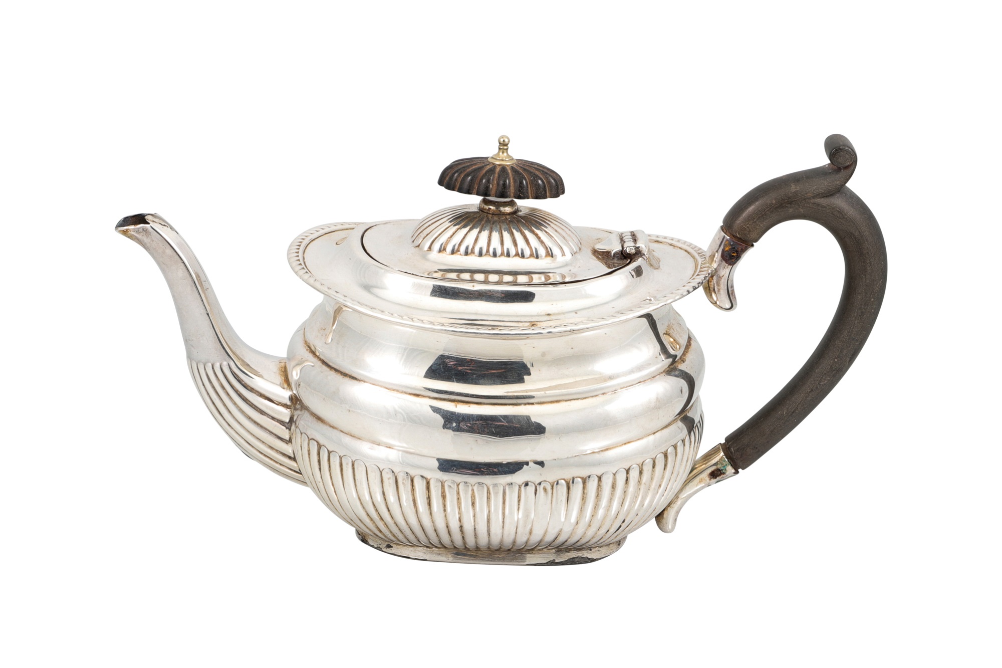 Lot 516 A LATE VICTORIAN SILVER BACHELOR'S TEA POT,