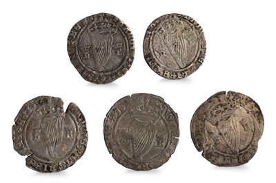 Lot 432 - 1534-1540 HENRY VIII IRISH HARP COINAGE 5 X...