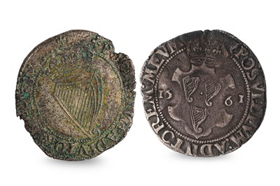 Lot 441 - 1561 ELIZABETH I IRISH HARP SHILLING 3 Harps...