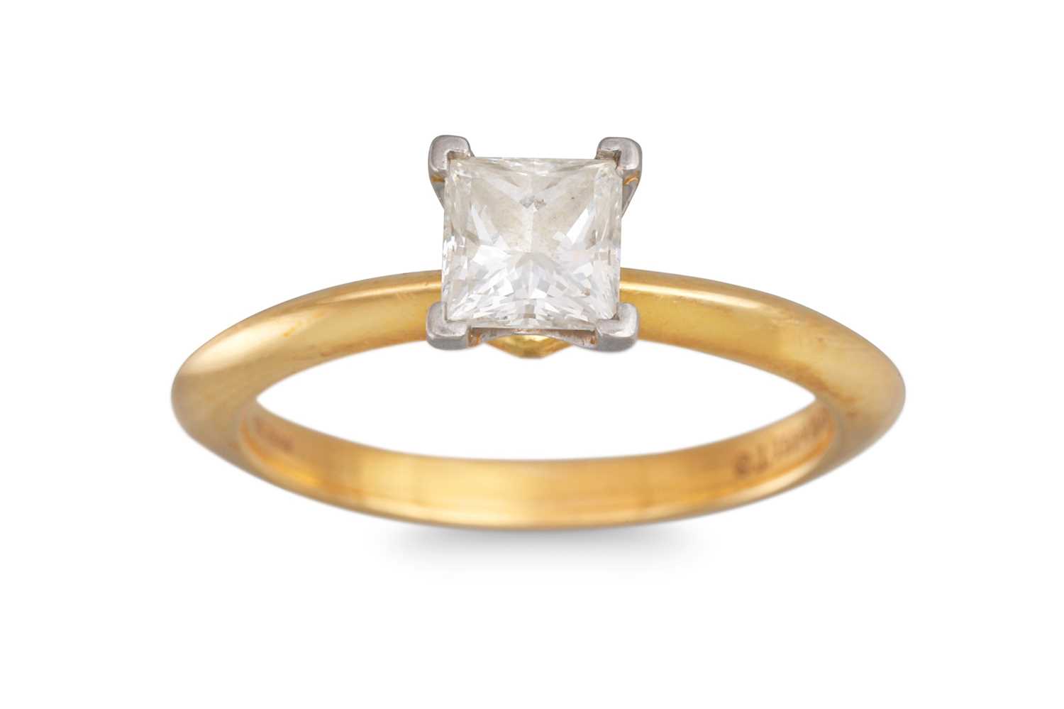 Lot 82 - A DIAMOND SOLITAIRE RING BY TIFFANY & CO., the...