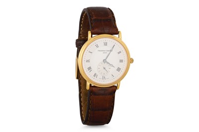 Lot 357 - A GENT'S "FREDERIQUE CONSTANT" GOLD PLATED...
