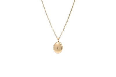 Lot 306 - A 9CT GOLD LOCKET, on a gold chain, 15 g.