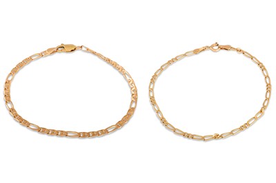 Lot 70 - TWO 9CT GOLD BRACELETS, ca. 6.1g