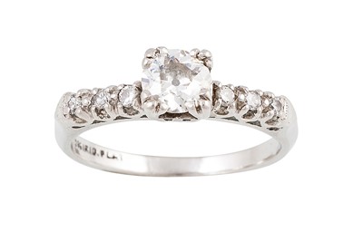 Lot 147 - A DIAMOND DRESS RING, the centre old cut...