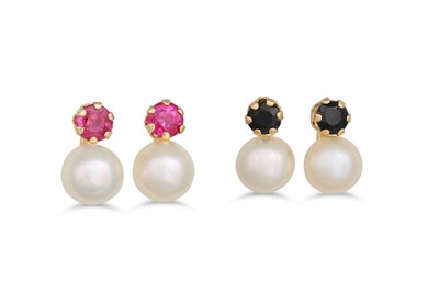 Lot 78 - TWO PAIRS OF CULTURED PEARL STUD EARRINGS, set...