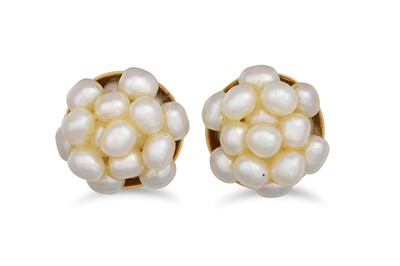 Lot 80 - A PAIR OF CULTURED PEARL CLUSTER EARRINGS