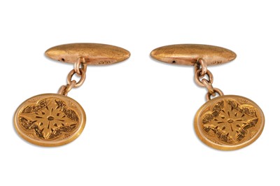 Lot 97 - A PAIR OF 15CT GOLD ANTIQUE EDWARDIAN...