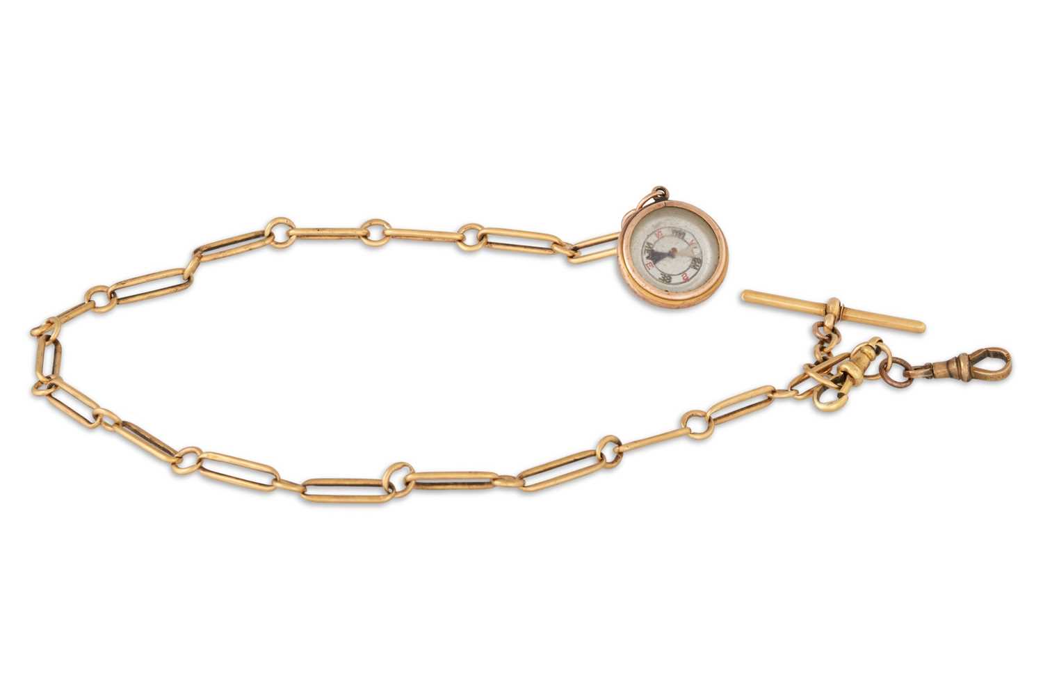 Washington Watch Chain Lot 98 - AN EARLY 20TH CENTURY 18CT GOLD WATCH CHAIN,