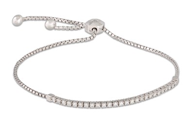 Lot 95 - A DIAMOND SET BRACELET, set with brilliant cut...