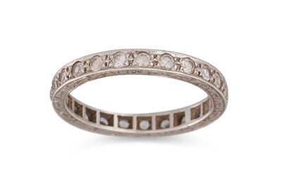Lot 20 - A VINTAGE DIAMOND ETERNITY RING, to a 9ct...