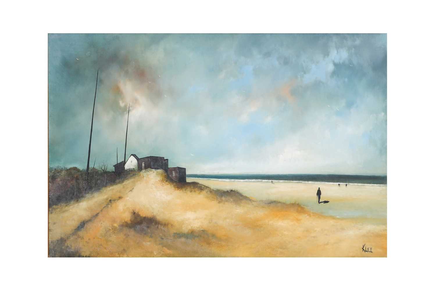 Lot 557 - RAYMOND KLEE (1925-2013) Untitled, beach scene...