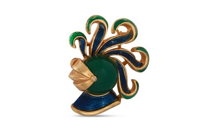 Lot 69 - A VINTAGE TRIFARI 'JELLY BELLY' BROOCH, in the...