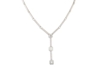 Lot 189 - A DIAMOND NECKLACE, of cluster form, lariat...