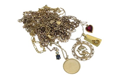 Lot 367 - A COLLECTION OF 9CT GOLD JEWELLERY, chains etc....