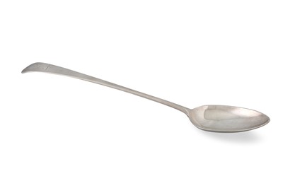 Lot 465 - A GEORGE III SILVER LONG HANDLED SERVING SPOON,...