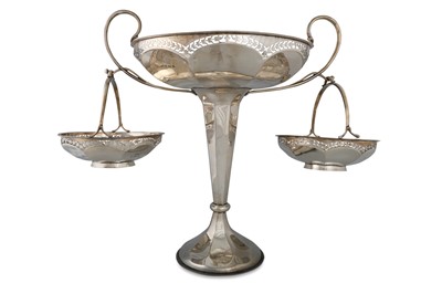 Lot 471 - A GEORGE V SILVER TRIPLE BOWL, Epergne...