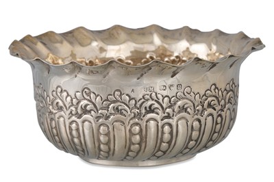 Lot 478 - A LATE VICTORIAN SILVER EMBOSSED BOWL, of...