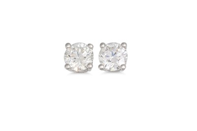 Lot 149 - A PAIR OF DIAMOND STUD EARRINGS, mounted in...