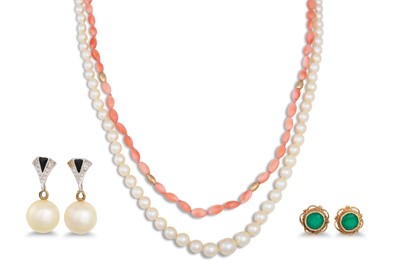 Lot 137 - A STRING OF CULTURED PEARLS, together with a...