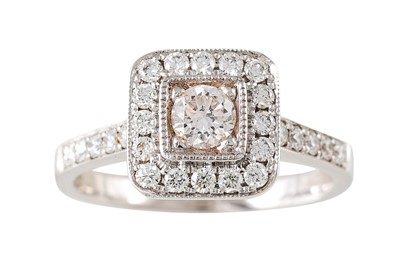 Lot 310 - A DIAMOND CLUSTER RING, of square form, the...