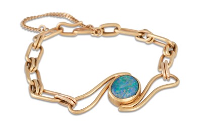 Lot 317 - A FANCY LINK BRACELET, set with opal triplet...