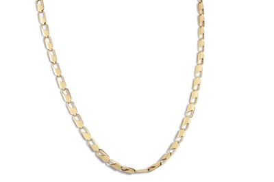 Lot 333 - A 14CT GOLD FANCY LINK CHAIN, 12.4 g.