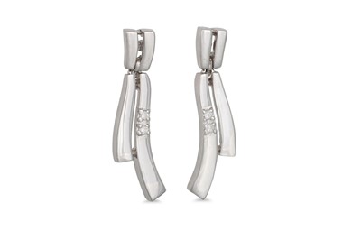 Lot 290 - A PAIR OF DIAMOND EARRINGS, mounted in 18ct...